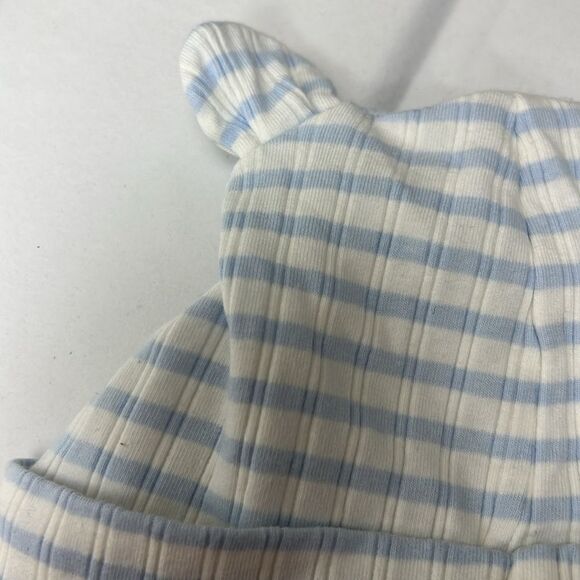 Janie and Jack 100047853 Blue & White Baby Ribbed Stripe Bear Ear Beanie 18-24 m - Picture 8 of 9